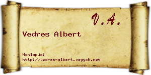 Vedres Albert névjegykártya