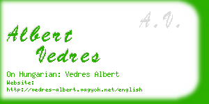 albert vedres business card